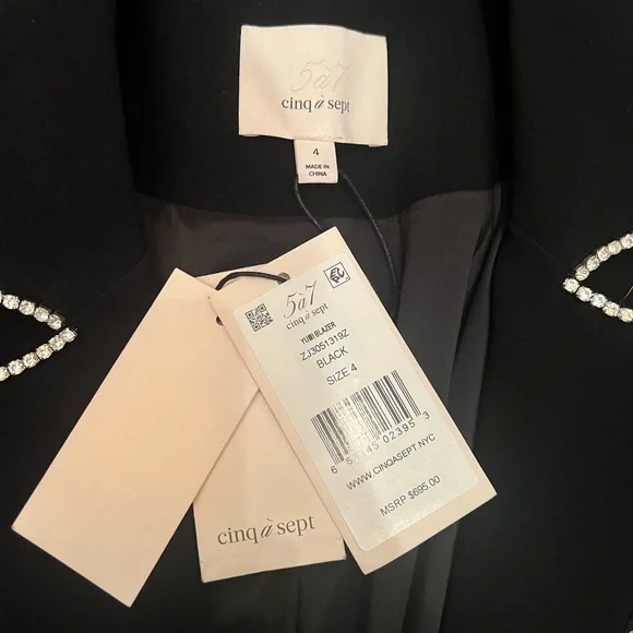 Cinq a sept Yumi Blazer Black size 4 - Picture 6 of 6